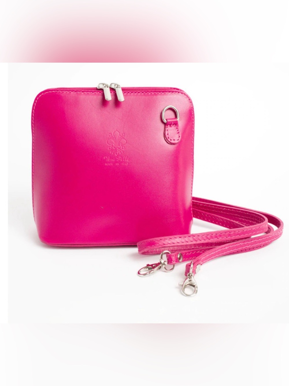 Pink Italian Leather Crossbody